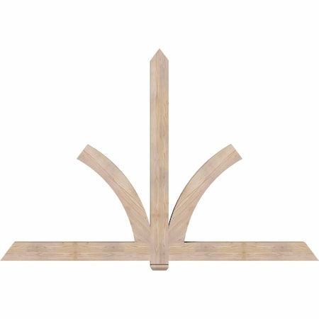 Ekena Millwork Redmond Smooth Timber Gable Bracket, Douglas Fir, 96"W x 64"H x 5 1/2"D x 5 1/2"F, 16/12 Pitch GBW096X64X0606RED00SDF